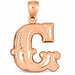 Initial G Charm Pendant 14k Gold (3 Grams) Rose Gold 14k