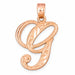 Initial G Charm Pendant 14k Gold Rose Gold 14k