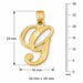 Initial G Charm Pendant 14k Gold Yellow Gold 14k