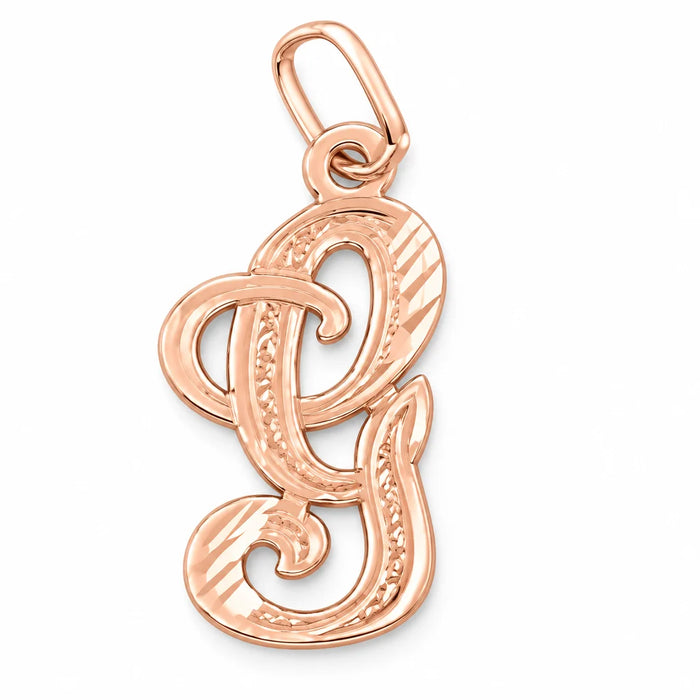Initial G Classic Charm Pendant 14k Gold (1 Gram) Rose Gold 14k