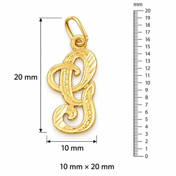 Initial G Classic Charm Pendant 14k Gold (1 Gram) Yellow Gold 14k