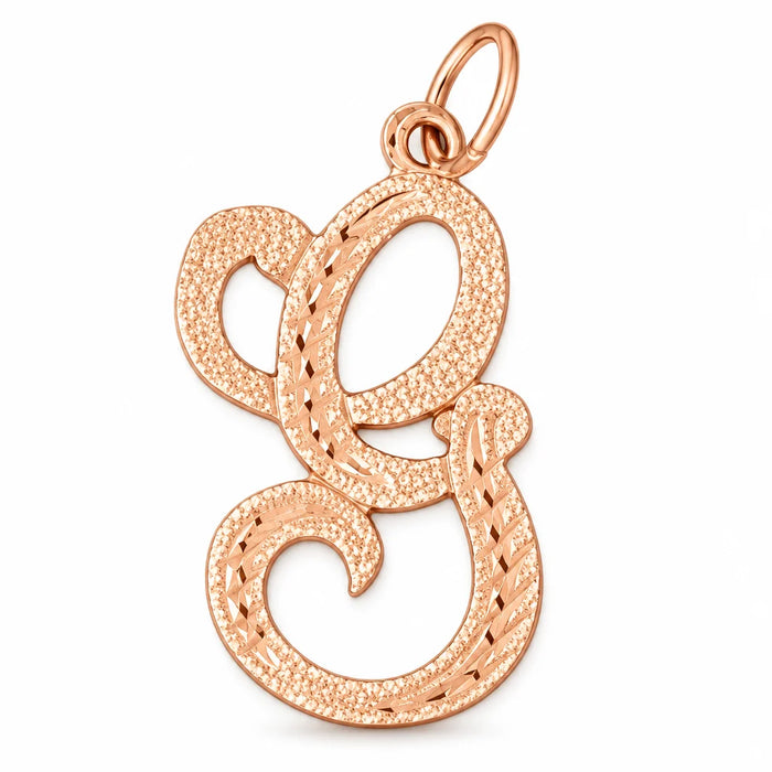 Initial G Classic Charm Pendant 14k Gold Rose Gold 14k