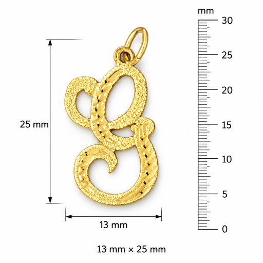 Initial G Classic Charm Pendant 14k Gold Yellow Gold 14k