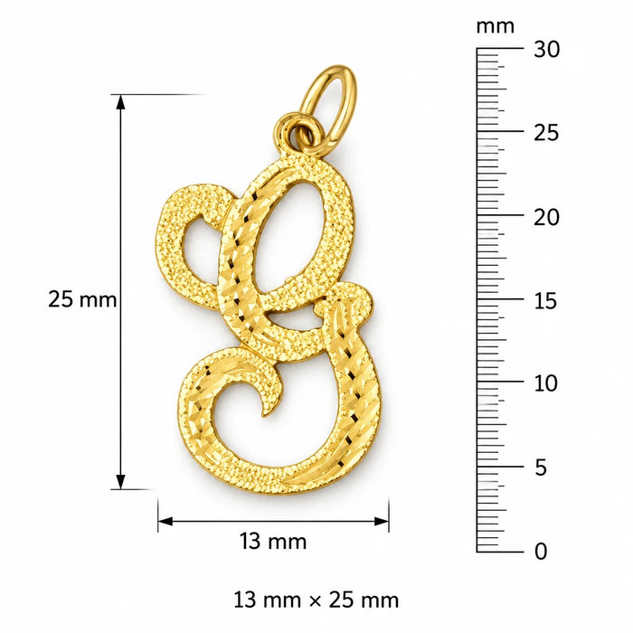 Initial G Classic Charm Pendant 14k Gold Yellow Gold 14k