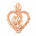 Initial G Heart Charm Pendant 14k Gold Rose Gold 14k
