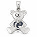 Initial G Teddy Bear Heart Charm Pendant 14k Gold White Gold 14k