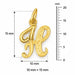Initial H Charm Pendant 14k Gold (0.5 Grams) Yellow Gold 14k