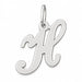 Initial H Charm Pendant 14k Gold (0.7 Grams) White Gold 14k