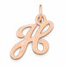 Initial H Charm Pendant 14k Gold (0.8 Grams) Rose Gold 14k