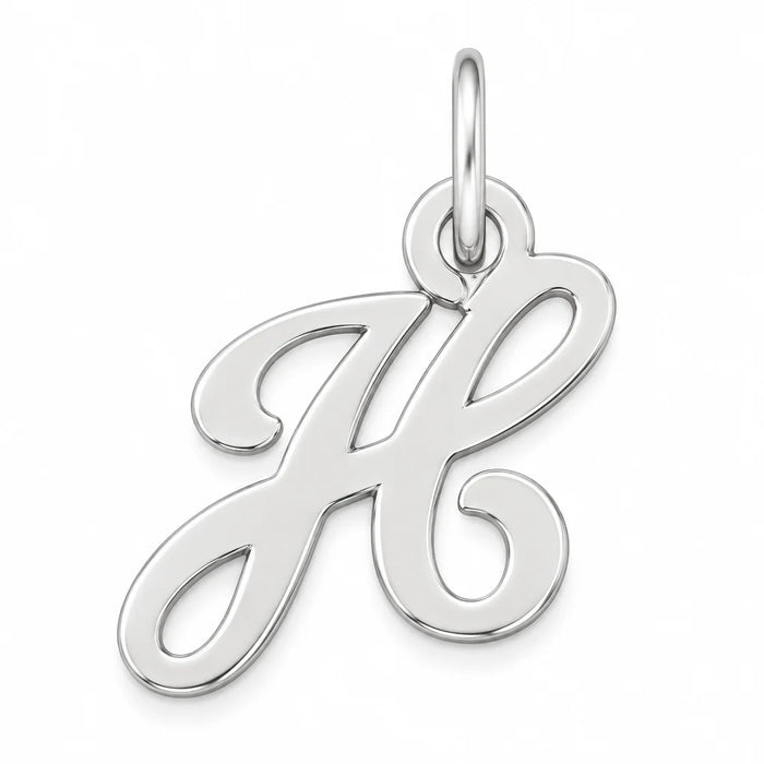 Initial H Charm Pendant 14k Gold (0.8 Grams) White Gold 14k