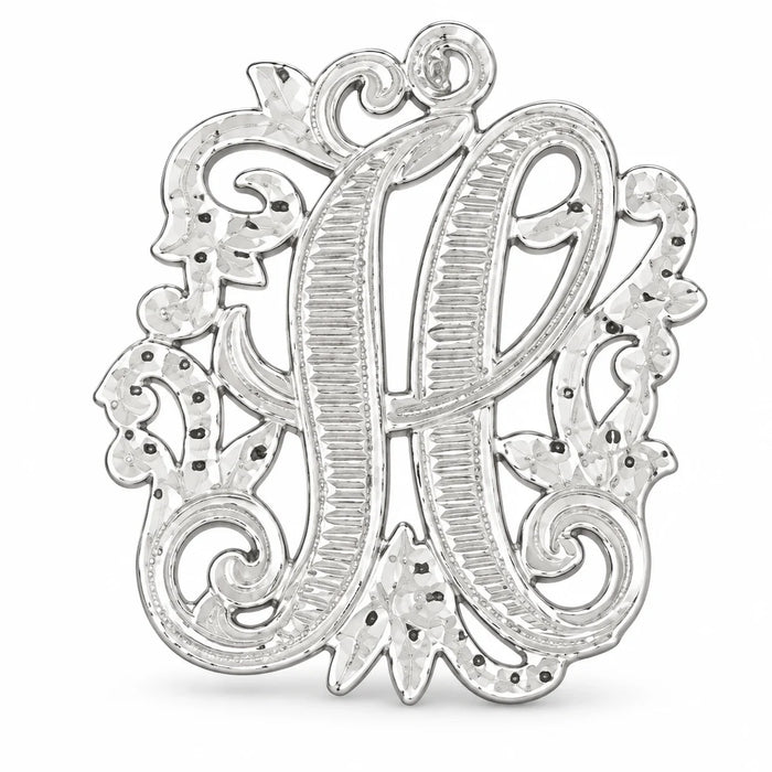 Initial H Charm Pendant 14k Gold (1.7 Grams) White Gold 14k