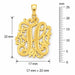 Initial H Charm Pendant 14k Gold (1.7 Grams) Yellow Gold 14k