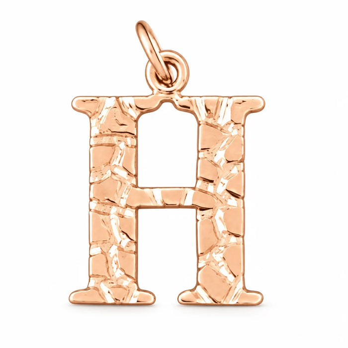 Initial H Charm Pendant 14k Gold (1 Gram) Rose Gold 14k