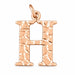 Initial H Charm Pendant 14k Gold (1 Gram) Rose Gold 14k