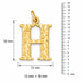 Initial H Charm Pendant 14k Gold (1 Gram) Yellow Gold 14k