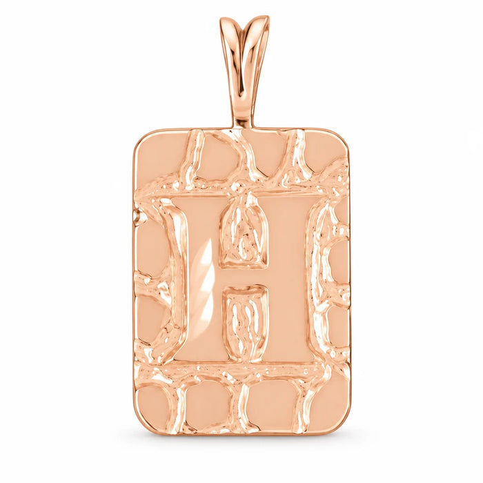 Initial H Charm Pendant 14k Gold (2.8 Grams) Rose Gold 14k