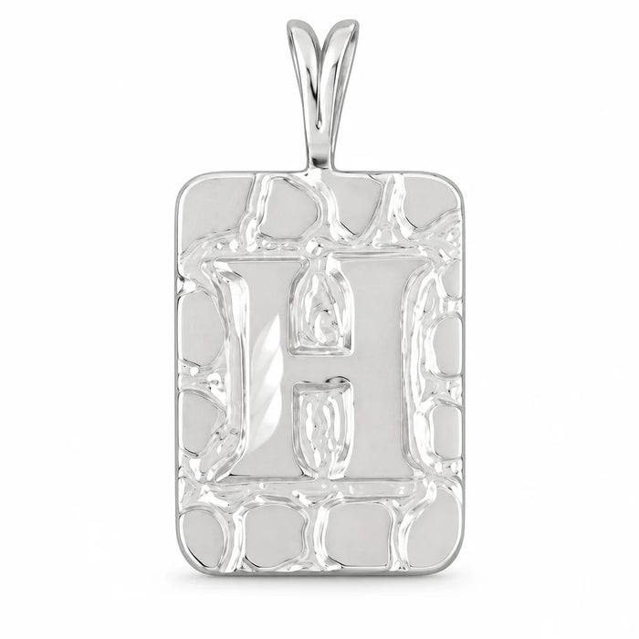 Initial H Charm Pendant 14k Gold (2.8 Grams) White Gold 14k