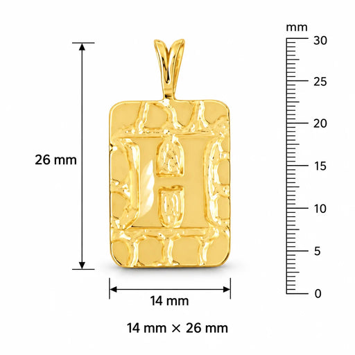 Initial H Charm Pendant 14k Gold (2.8 Grams) Yellow Gold 14k