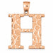 Initial H Charm Pendant 14k Gold (2 Grams) Rose Gold 14k
