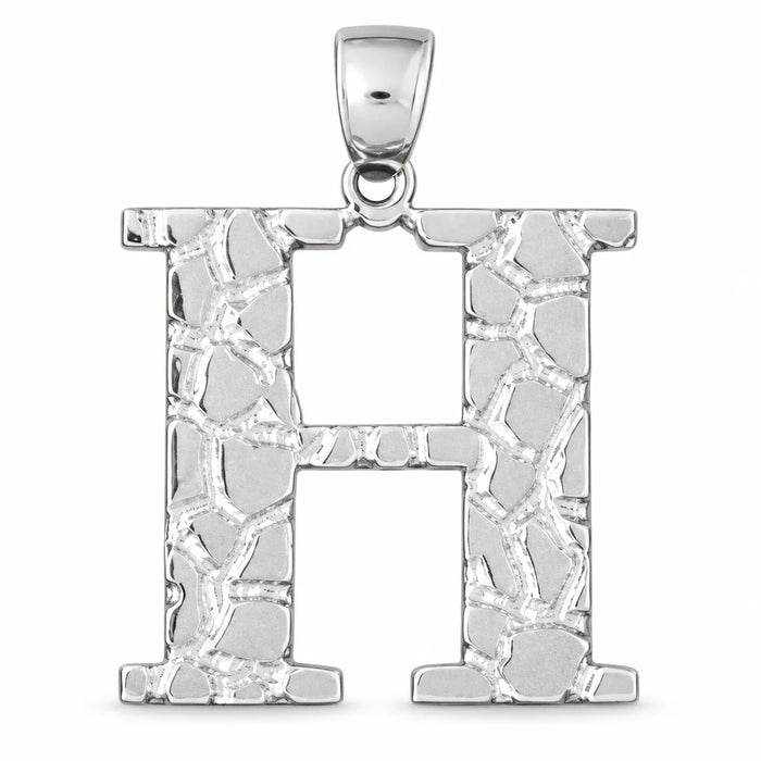 Initial H Charm Pendant 14k Gold (2 Grams) White Gold 14k
