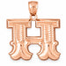 Initial H Charm Pendant 14k Gold (3 Grams) Rose Gold 14k