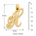 Initial H Charm Pendant 14k Gold Yellow Gold 14k