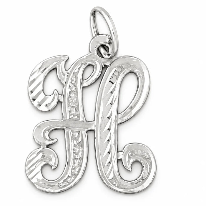 Initial H Classic Charm Pendant 14k Gold (1 Gram) White Gold 14k