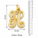 Initial H Classic Charm Pendant 14k Gold (1 Gram) Yellow Gold 14k