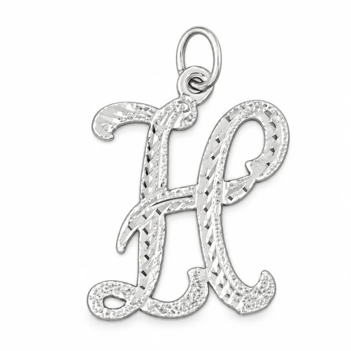 Initial H Classic Charm Pendant 14k Gold White Gold 14k