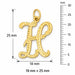 Initial H Classic Charm Pendant 14k Gold Yellow Gold 14k