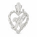 Initial H Heart Charm Pendant 14k Gold White Gold 14k