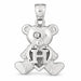 Initial H Teddy Bear Heart Charm Pendant 14k Gold White Gold 14k