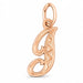 Initial I Charm Pendant 14k Gold (0.5 Grams) Rose Gold 14k