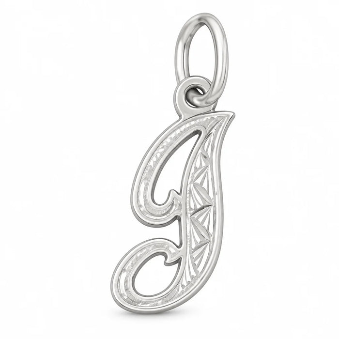 Initial I Charm Pendant 14k Gold (0.5 Grams) White Gold 14k