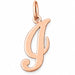 Initial I Charm Pendant 14k Gold (0.7 Grams) Rose Gold 14k