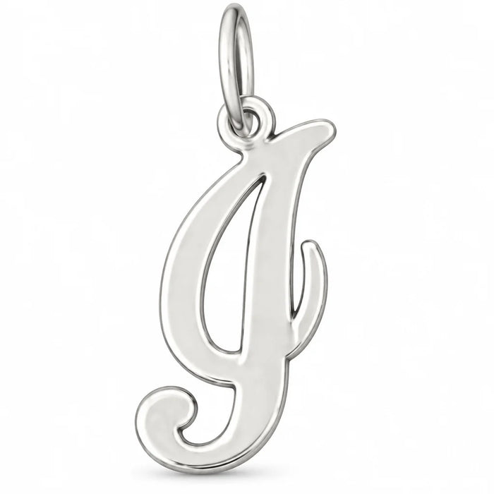 Initial I Charm Pendant 14k Gold (0.7 Grams) White Gold 14k