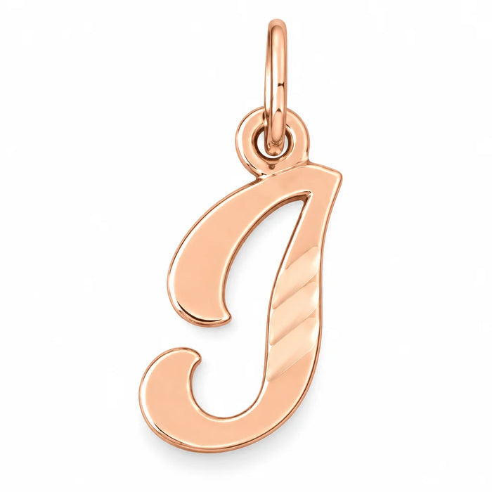 Initial I Charm Pendant 14k Gold (0.8 Grams) Rose Gold 14k
