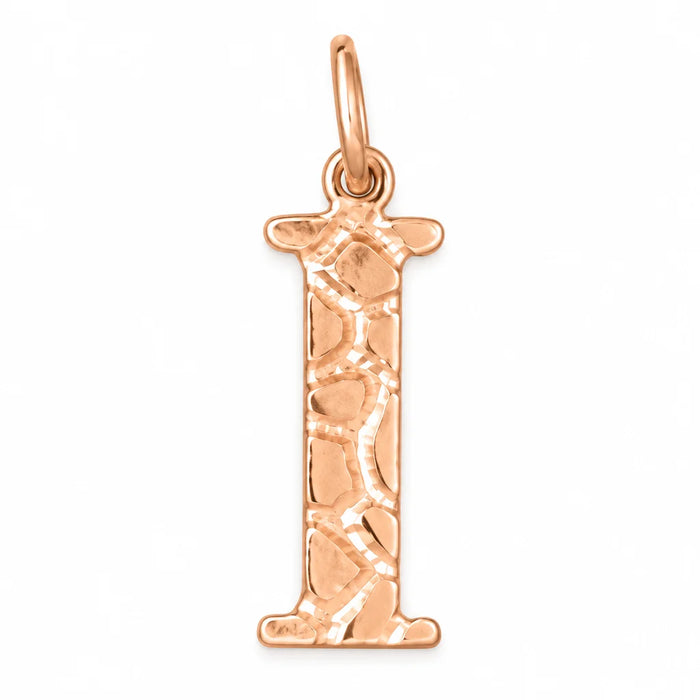 Initial I Charm Pendant 14k Gold (1 Gram) Rose Gold 14k