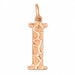 Initial I Charm Pendant 14k Gold (1 Gram) Rose Gold 14k