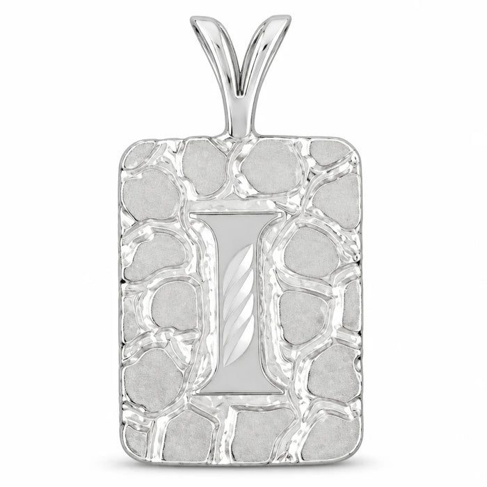 Initial I Charm Pendant 14k Gold (2.8 Grams) White Gold 14k