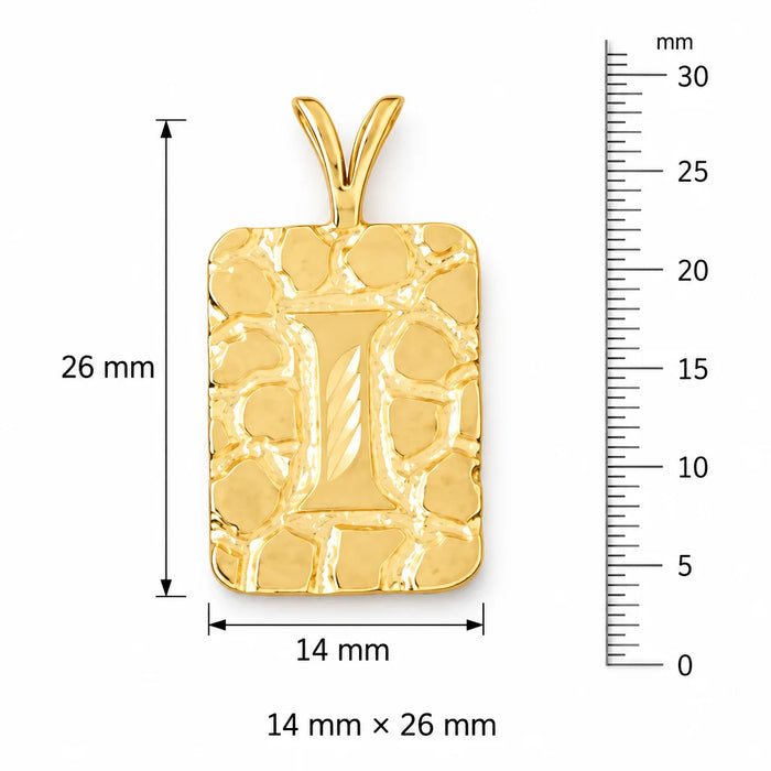 Initial I Charm Pendant 14k Gold (2.8 Grams) Yellow Gold 14k