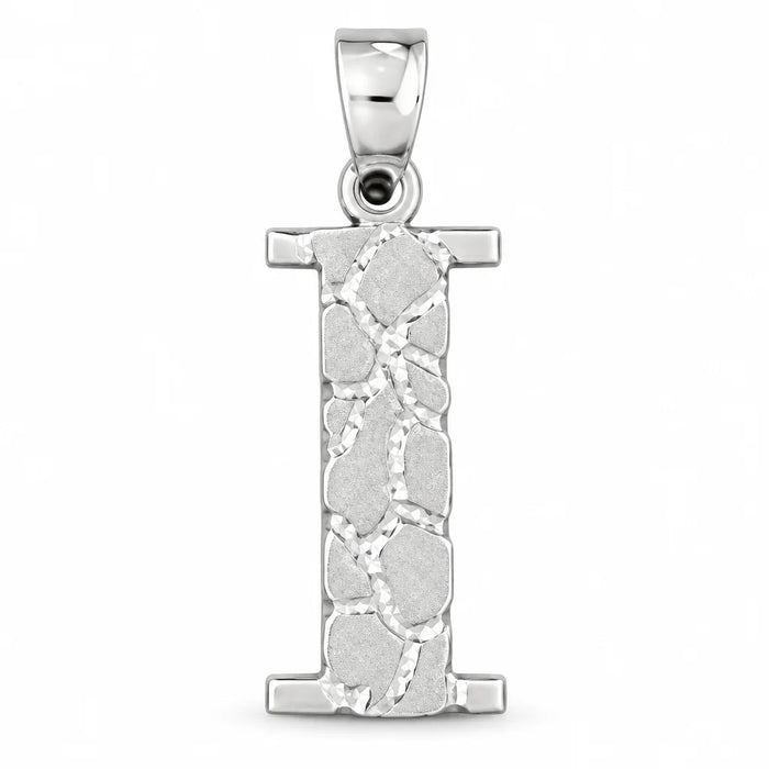 Initial I Charm Pendant 14k Gold (2 Grams) White Gold 14k