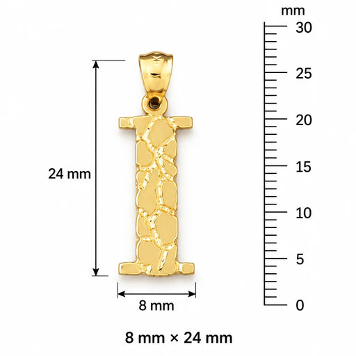 Initial I Charm Pendant 14k Gold (2 Grams) Yellow Gold 14k