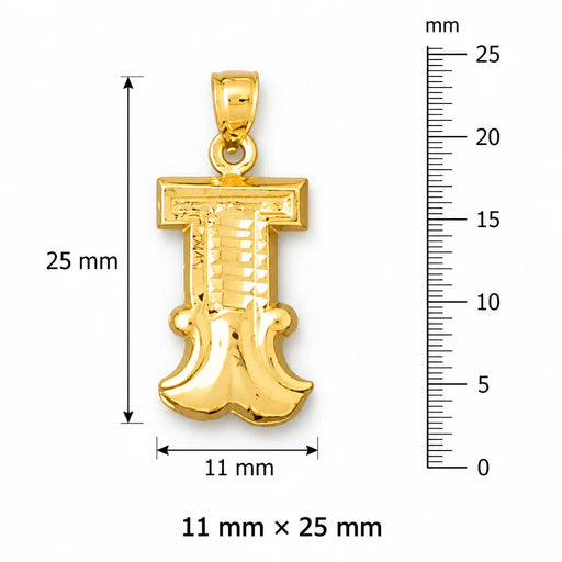 Initial I Charm Pendant 14k Gold (3 Grams) Yellow Gold 14k