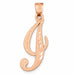 Initial I Charm Pendant 14k Gold Rose Gold 14k
