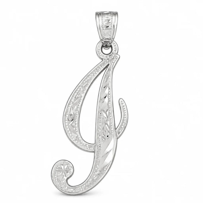 Initial I Charm Pendant 14k Gold White Gold 14k