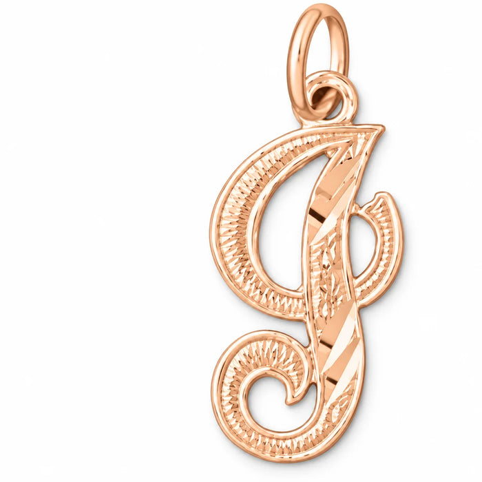 Initial I Classic Charm Pendant 14k Gold (1 Gram) Rose Gold 14k