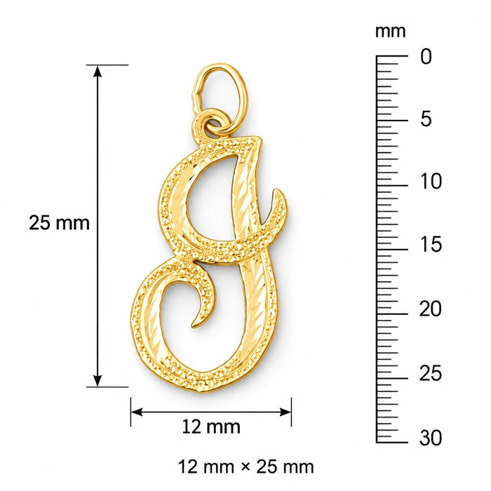 Initial I Classic Charm Pendant 14k Gold Yellow Gold 14k