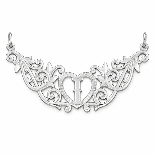 Initial I Heart Charm Pendant 14k Gold (1 Gram) White Gold 14k