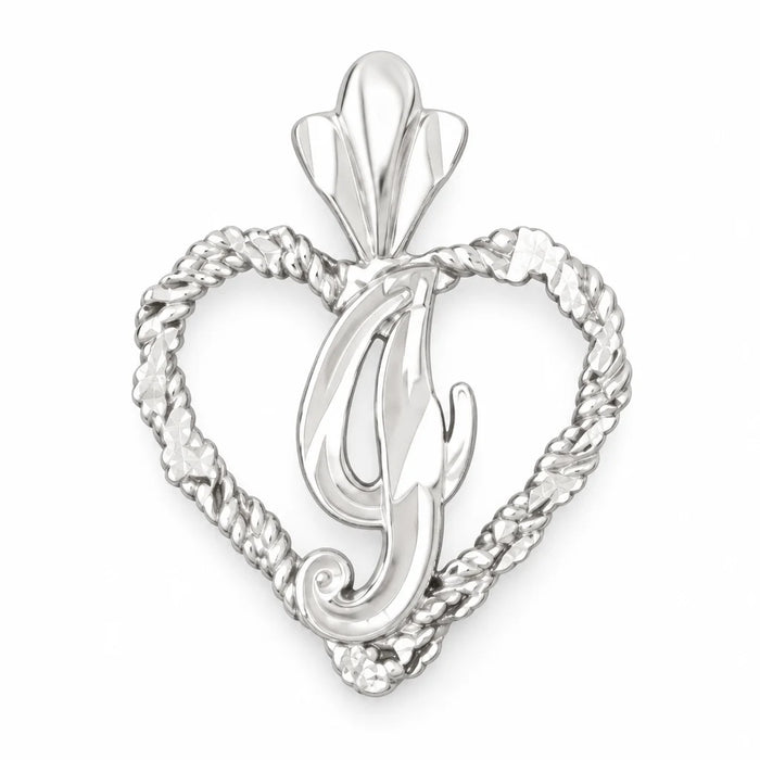 Initial I Heart Charm Pendant 14k Gold White Gold 14k